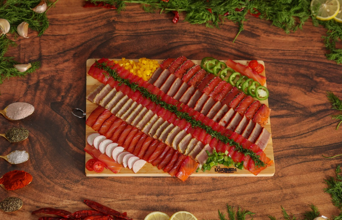 Premium smoked salmon board